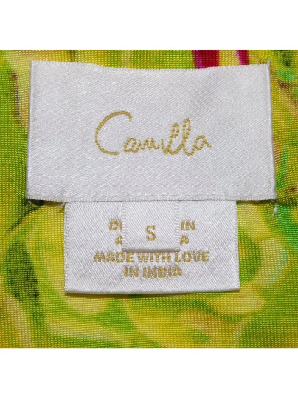 Camilla Top Sz S Black Yellow Multi Colored Floral Sleeveless Viscose Elastane - Picture 5 of 9